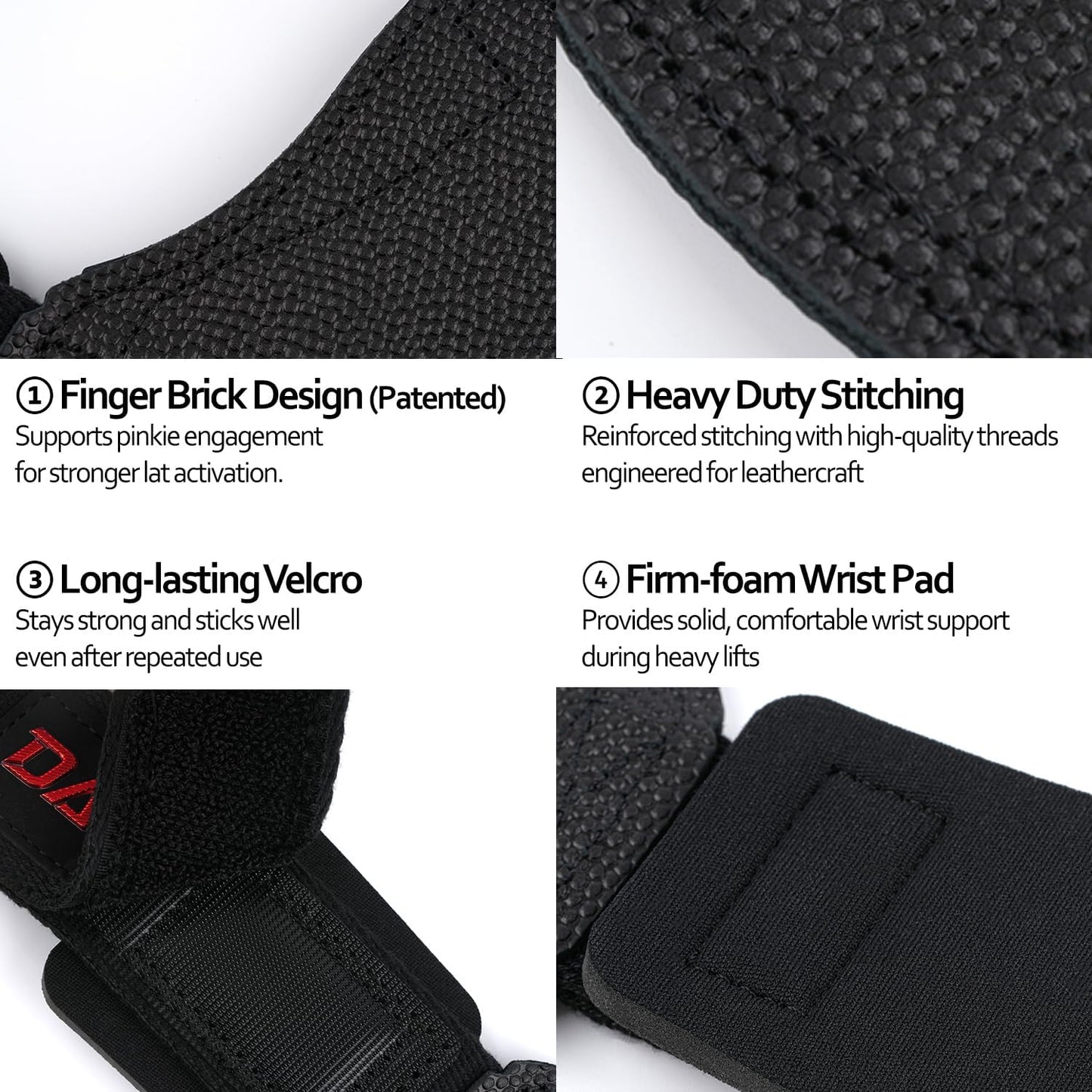 Daredant Grips - Weight Lifting Straps Crafted with Horween® Football Leather