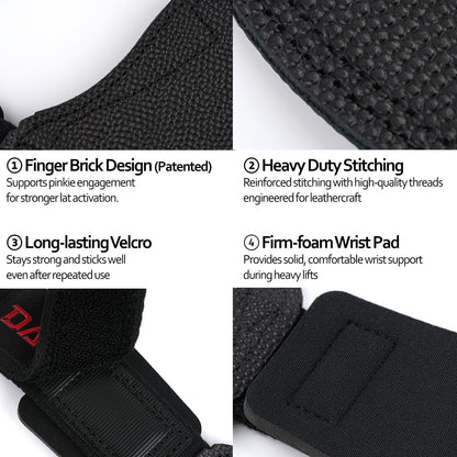 Daredant Grips - Weight Lifting Straps Crafted with Horween® Football Leather